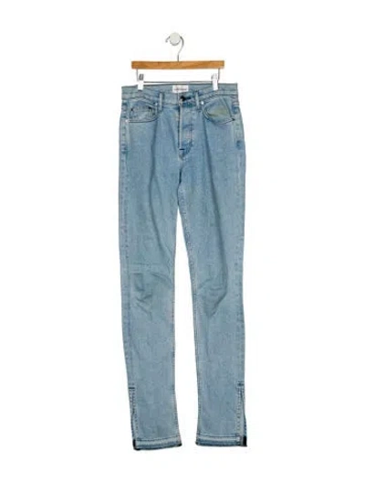 Pre-owned Cotton Citizen Mid-rise Straight Leg Jeans In Blue