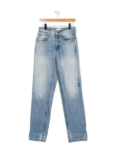 Pre-owned Cotton Citizen Mid-rise Straight Leg Jeans In Blue