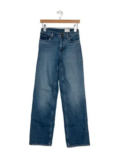 Pre-owned Cotton Citizen Mid-rise Straight Leg Jeans In Blue