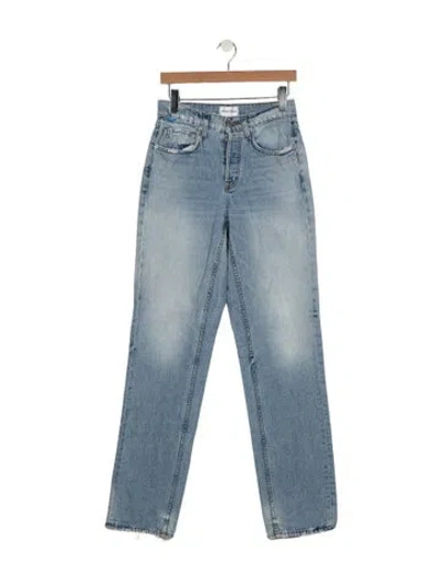 Pre-owned Cotton Citizen Mid-rise Straight Leg Jeans In Blue