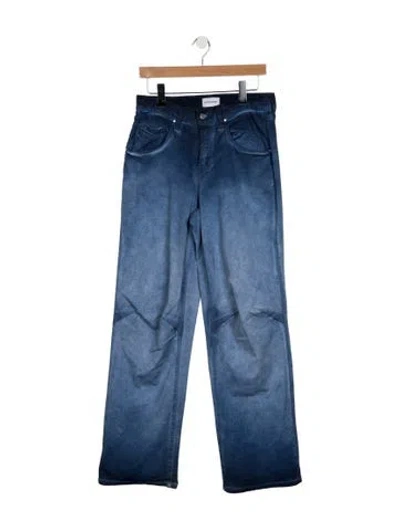 Pre-owned Cotton Citizen Mid-rise Straight Leg Jeans In Blue