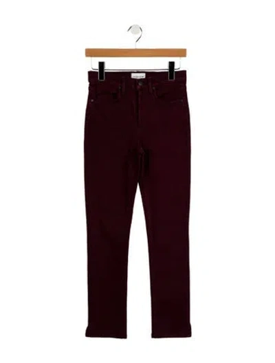 Pre-owned Cotton Citizen Mid-rise Straight Leg Jeans In Burgundy