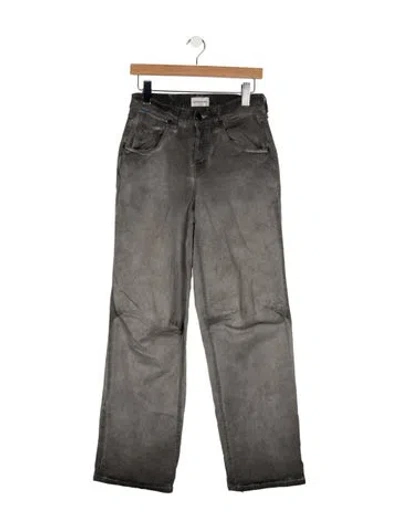 Pre-owned Cotton Citizen Mid-rise Straight Leg Jeans In Grey