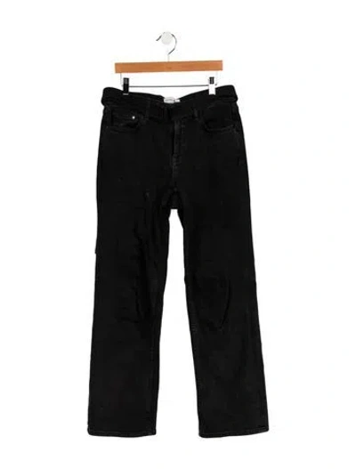 Pre-owned Cotton Citizen Mid-rise Wide Leg Jeans In Black