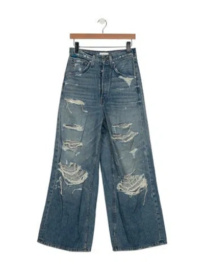 Pre-owned Cotton Citizen Mid-rise Wide Leg Jeans W/ Tags In Blue