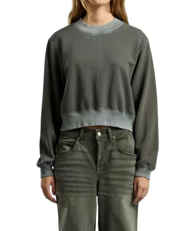 Cotton Citizen Milan Crew Sweatshirt In Vintage Steel Gray In Green