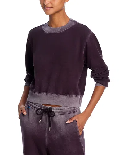 Cotton Citizen Milan Cropped Tie-dye Sweatshirt In Vintage Eggplant