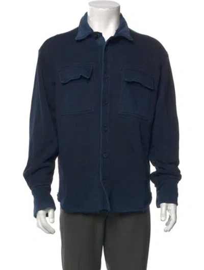 Pre-owned Cotton Citizen Mock Neck Long Sleeve Cardigan In Blue