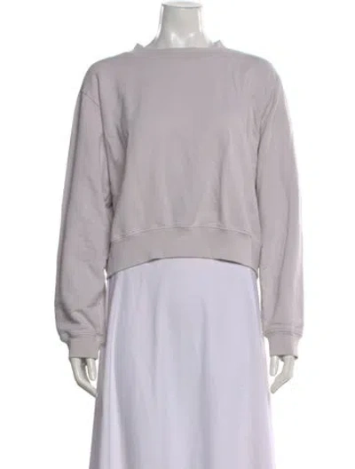 Pre-owned Cotton Citizen Mock Neck Long Sleeve Crop Top In Neutral
