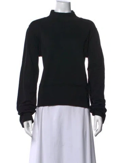 Pre-owned Cotton Citizen Mock Neck Long Sleeve Sweatshirt In Black