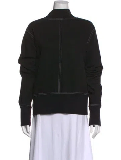Pre-owned Cotton Citizen Mock Neck Long Sleeve Sweatshirt In Black