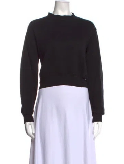 Pre-owned Cotton Citizen Mock Neck Long Sleeve Sweatshirt In Black