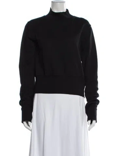 Pre-owned Cotton Citizen Mock Neck Long Sleeve Sweatshirt In Black