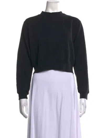 Pre-owned Cotton Citizen Mock Neck Long Sleeve Sweatshirt In Black
