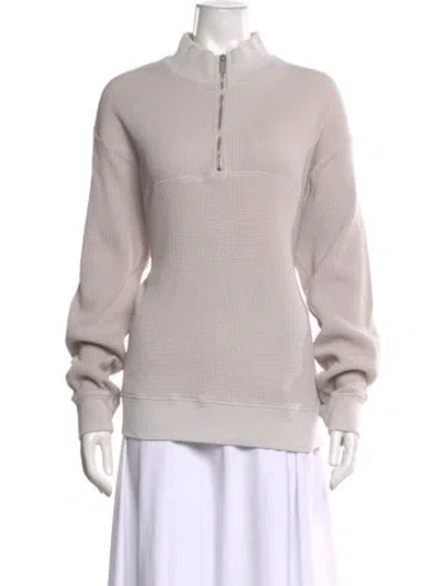 Pre-owned Cotton Citizen Mock Neck Long Sleeve Sweatshirt In Gray