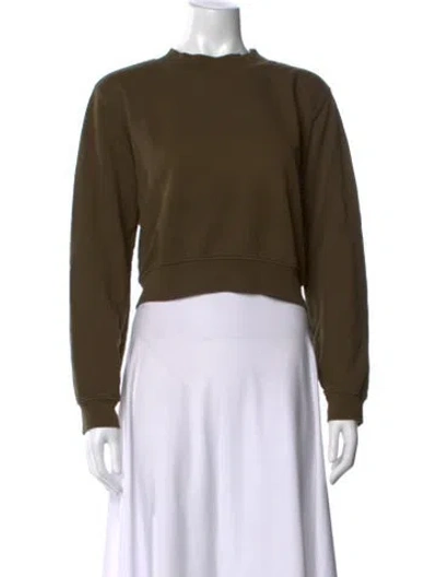 Pre-owned Cotton Citizen Mock Neck Long Sleeve Sweatshirt In Green
