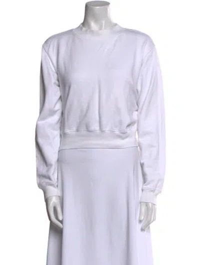 Pre-owned Cotton Citizen Mock Neck Long Sleeve Sweatshirt In White