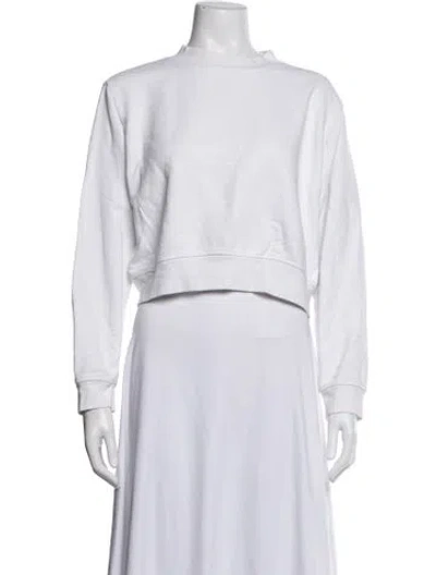 Pre-owned Cotton Citizen Mock Neck Long Sleeve Sweatshirt In White