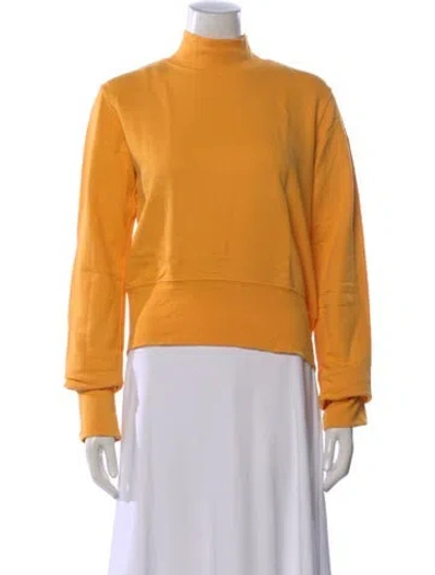 Pre-owned Cotton Citizen Mock Neck Long Sleeve Sweatshirt In Yellow