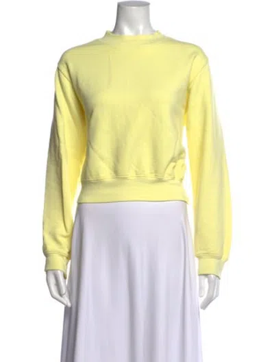 Pre-owned Cotton Citizen Mock Neck Long Sleeve Sweatshirt In Yellow