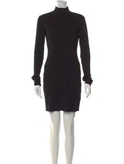 Pre-owned Cotton Citizen Mock Neck Mini Dress In Black