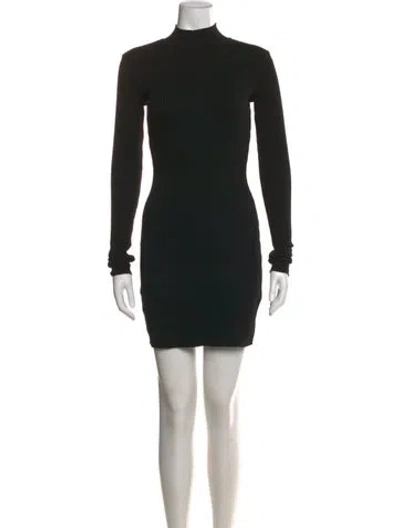 Pre-owned Cotton Citizen Mock Neck Mini Dress In Black