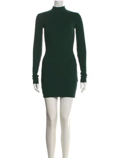 Pre-owned Cotton Citizen Mock Neck Mini Dress In Green