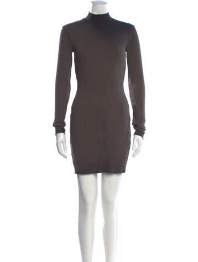 Pre-owned Cotton Citizen Mock Neck Mini Dress In Neutrals