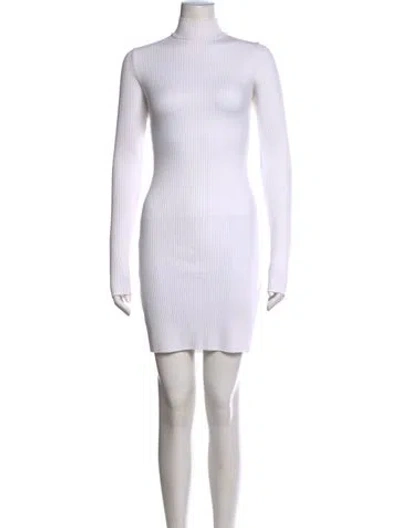Pre-owned Cotton Citizen Mock Neck Mini Dress In White