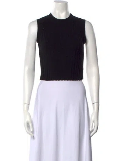 Pre-owned Cotton Citizen Mock Neck Sleeveless Crop Top W/ Tags In Black