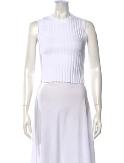 Pre-owned Cotton Citizen Mock Neck Sleeveless Crop Top In White