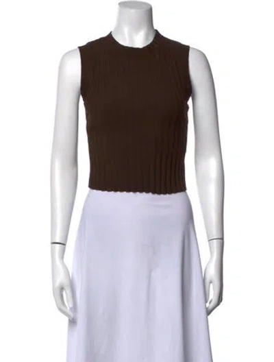 Pre-owned Cotton Citizen Mock Neck Sleeveless Top In Brown
