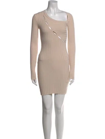 Pre-owned Cotton Citizen One-shoulder Mini Dress In Neutral