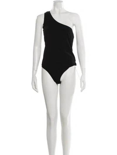 Pre-owned Cotton Citizen One-shoulder Sleeveless Bodysuit In Black