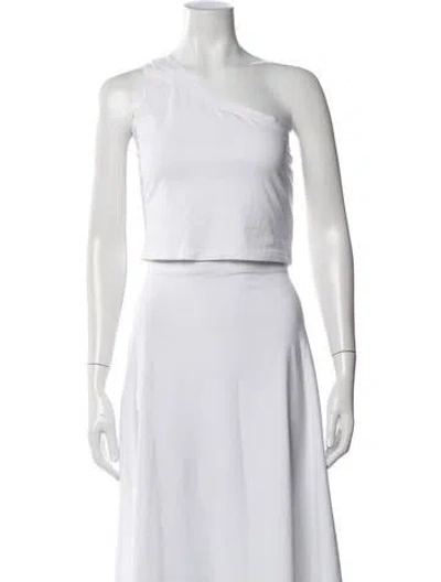 Pre-owned Cotton Citizen One-shoulder Sleeveless Crop Top In White