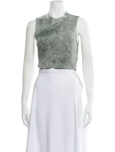 Pre-owned Cotton Citizen Plaid Print Crew Neck Crop Top In Black