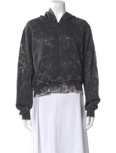 Pre-owned Cotton Citizen Printed Crew Neck Hoodie In Gray
