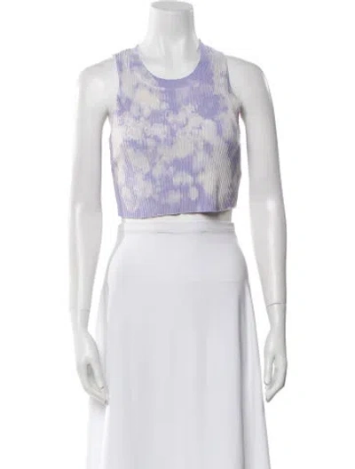 Pre-owned Cotton Citizen Printed Scoop Neck Crop Top In Neutral