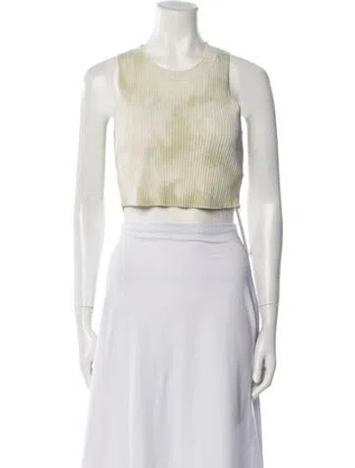 Pre-owned Cotton Citizen Printed Scoop Neck Crop Top In Neutral