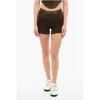 Cotton Citizen Ribbed Shorts With Distressed Detailing In Brown