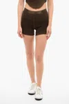 Cotton Citizen Ribbed Shorts With Distressed Detailing In Brown