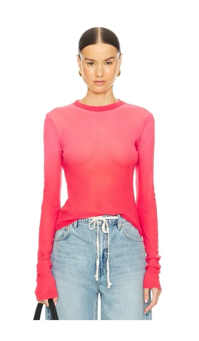 Cotton Citizen Rio Long Sleeve Top In Rose