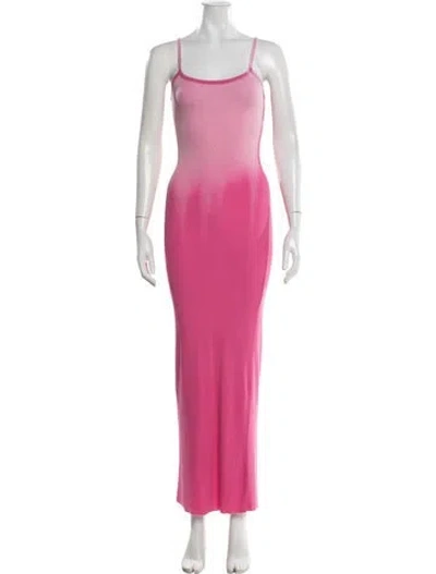 Pre-owned Cotton Citizen Scoop Neck Long Dress In Pink