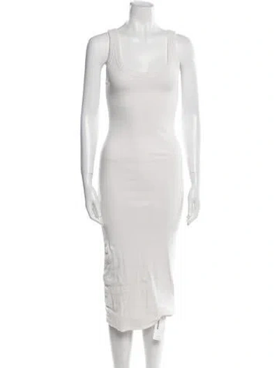 Pre-owned Cotton Citizen Scoop Neck Long Dress In White