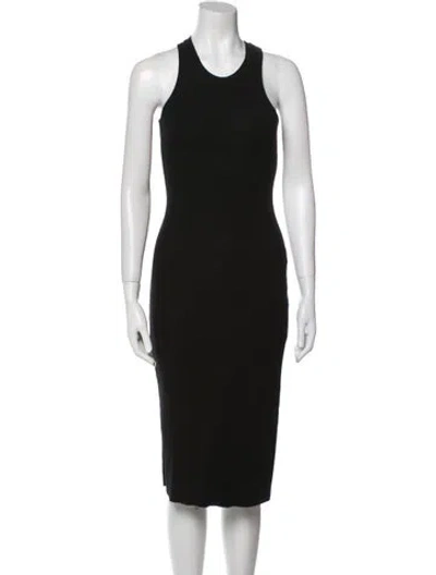 Pre-owned Cotton Citizen Scoop Neck Midi Length Dress In Black