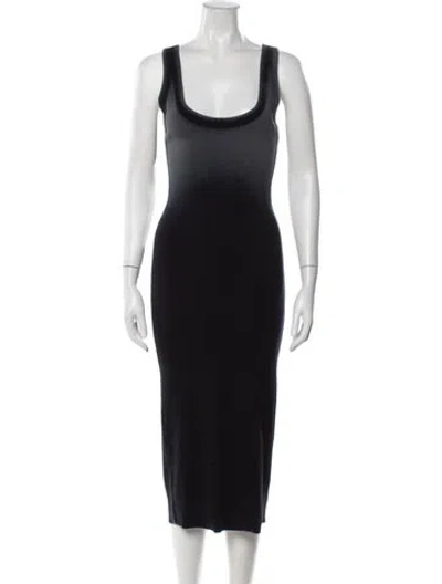 Pre-owned Cotton Citizen Scoop Neck Midi Length Dress In Black