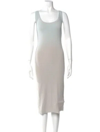 Pre-owned Cotton Citizen Scoop Neck Midi Length Dress In Blue