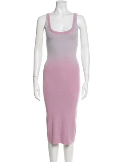 Pre-owned Cotton Citizen Scoop Neck Midi Length Dress In Pink