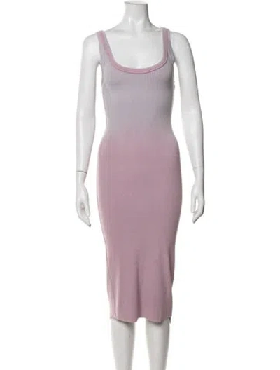 Pre-owned Cotton Citizen Scoop Neck Midi Length Dress In Pink