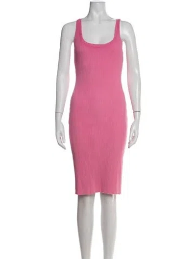 Pre-owned Cotton Citizen Scoop Neck Midi Length Dress In Pink